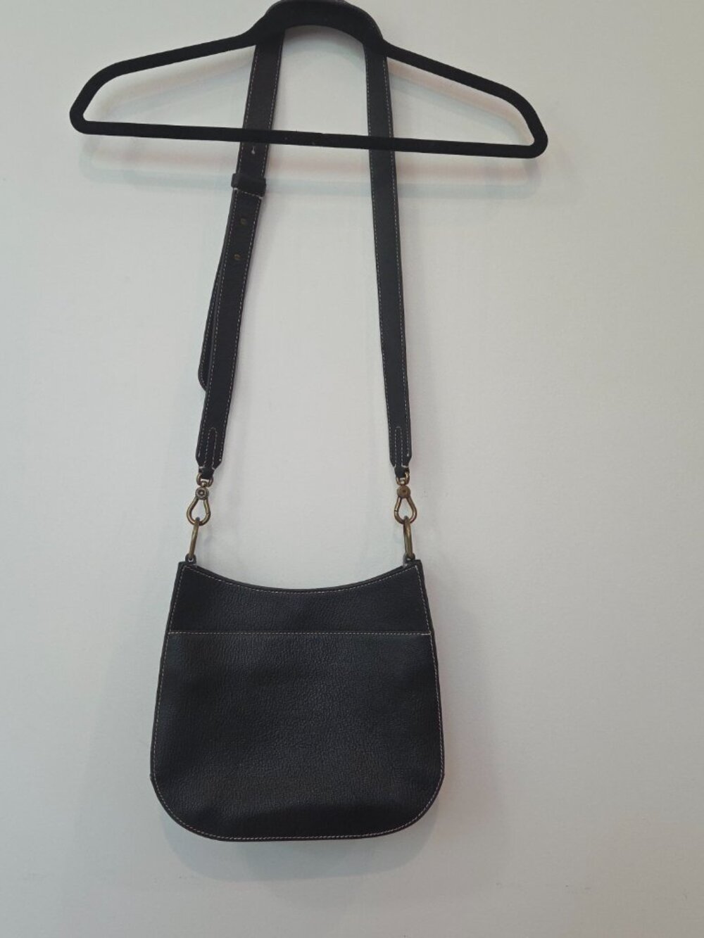 Ralph Lauren Pebble Black Leather Shoulder Bag with Dust Cover - Picture 2 of 13
